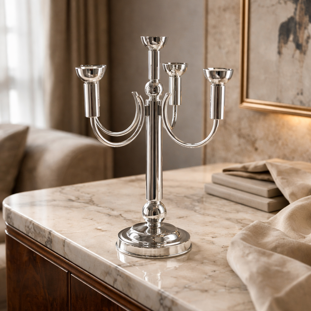 Classic Six-Branch Candelabra for Shabbat