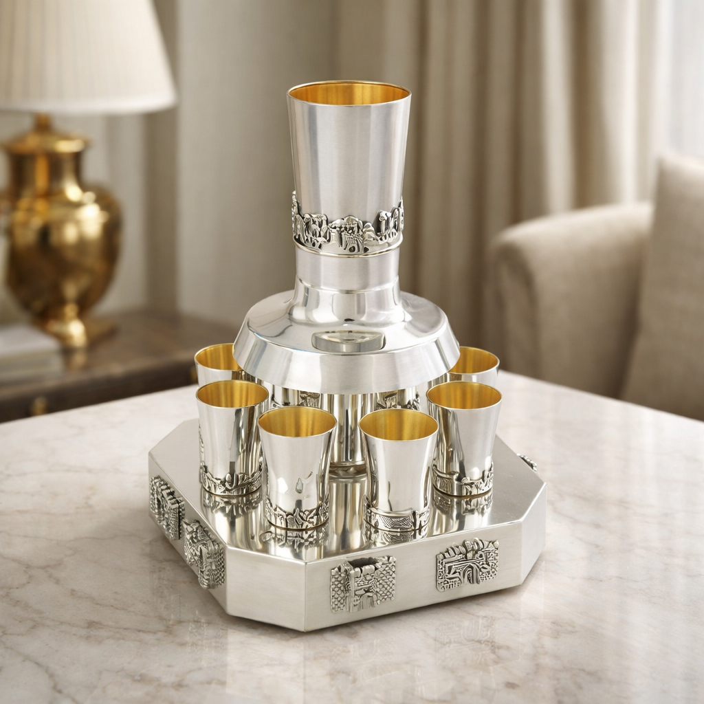 Sterling Silver Wine Fountain for Kiddush