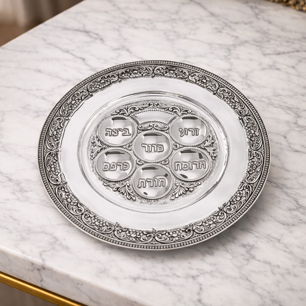 Silver Elegance Seder Plate