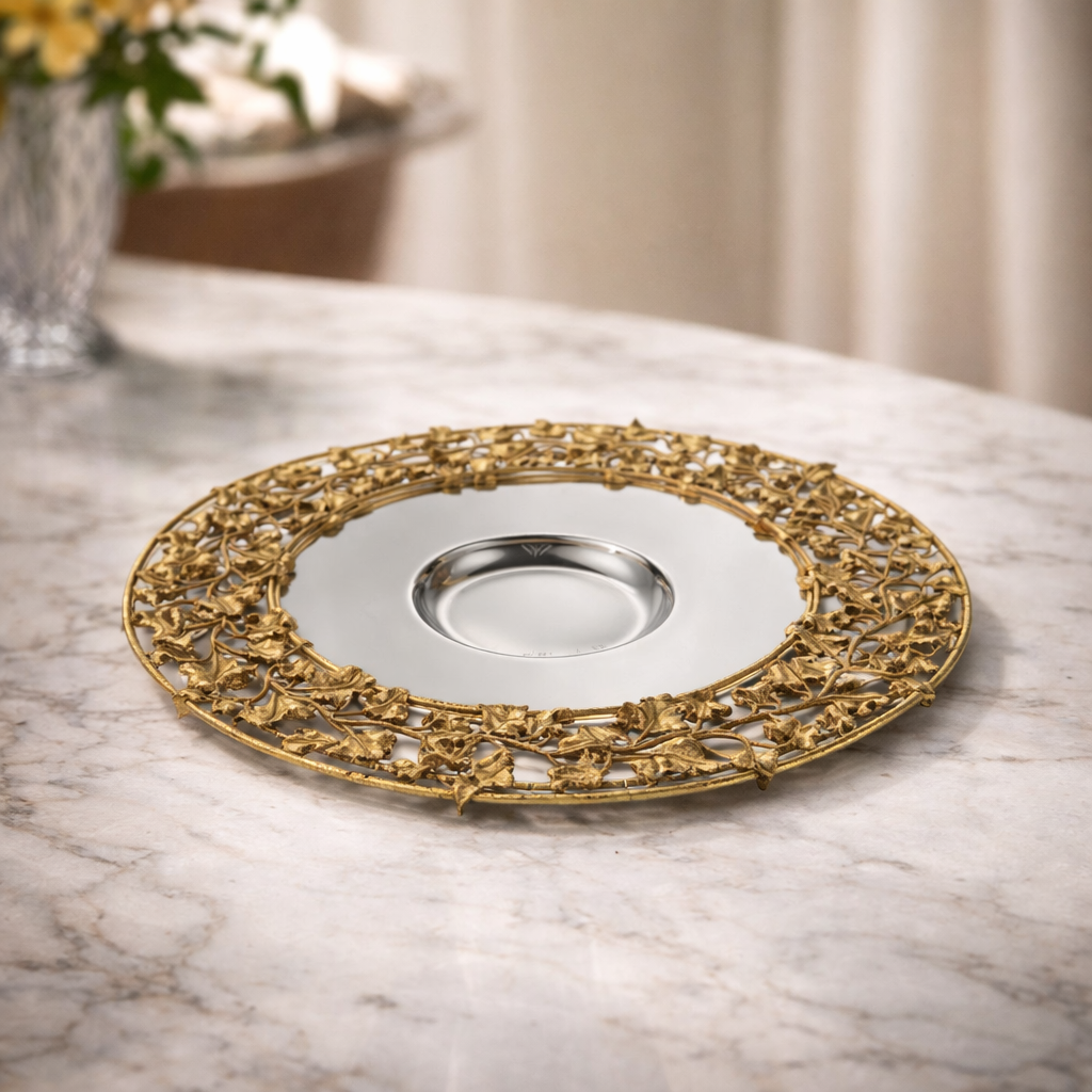 Refined Kiddush Plate for Shabbat Table