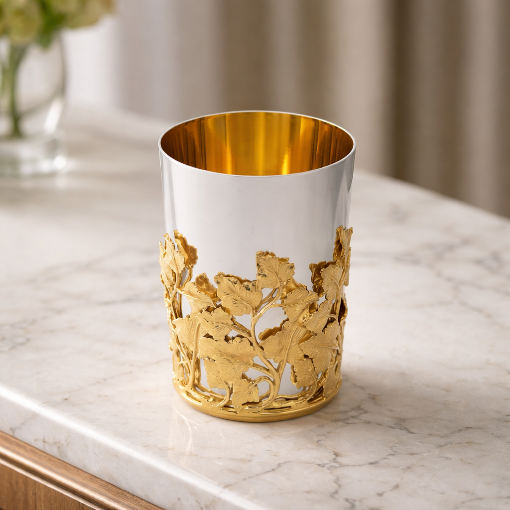 Kiddush Cup with Gilded Detailing