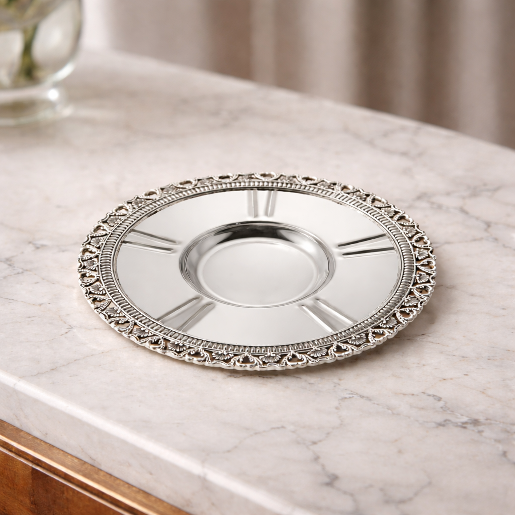 Ornate Plate in Sterling Silver