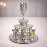 Sterling Silver Wine Fountain with 8 Cups