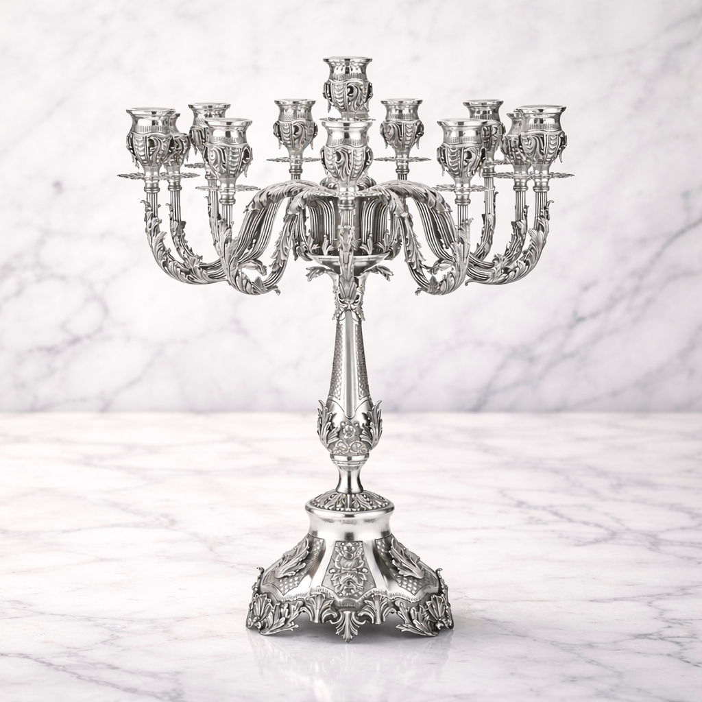 Old New York Sterling Silver 12-Light Candelabra