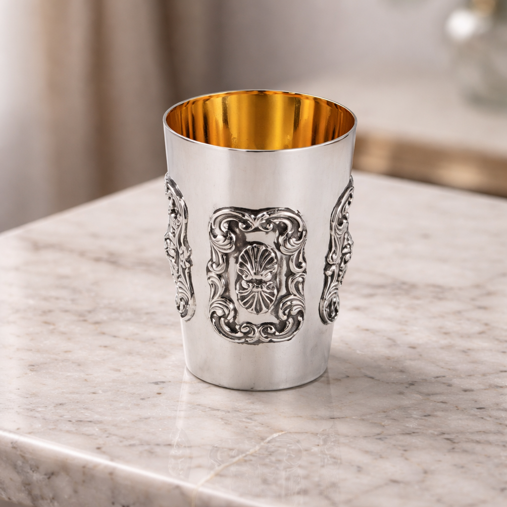 Designer Silver Kiddush Cup – Minimal Style