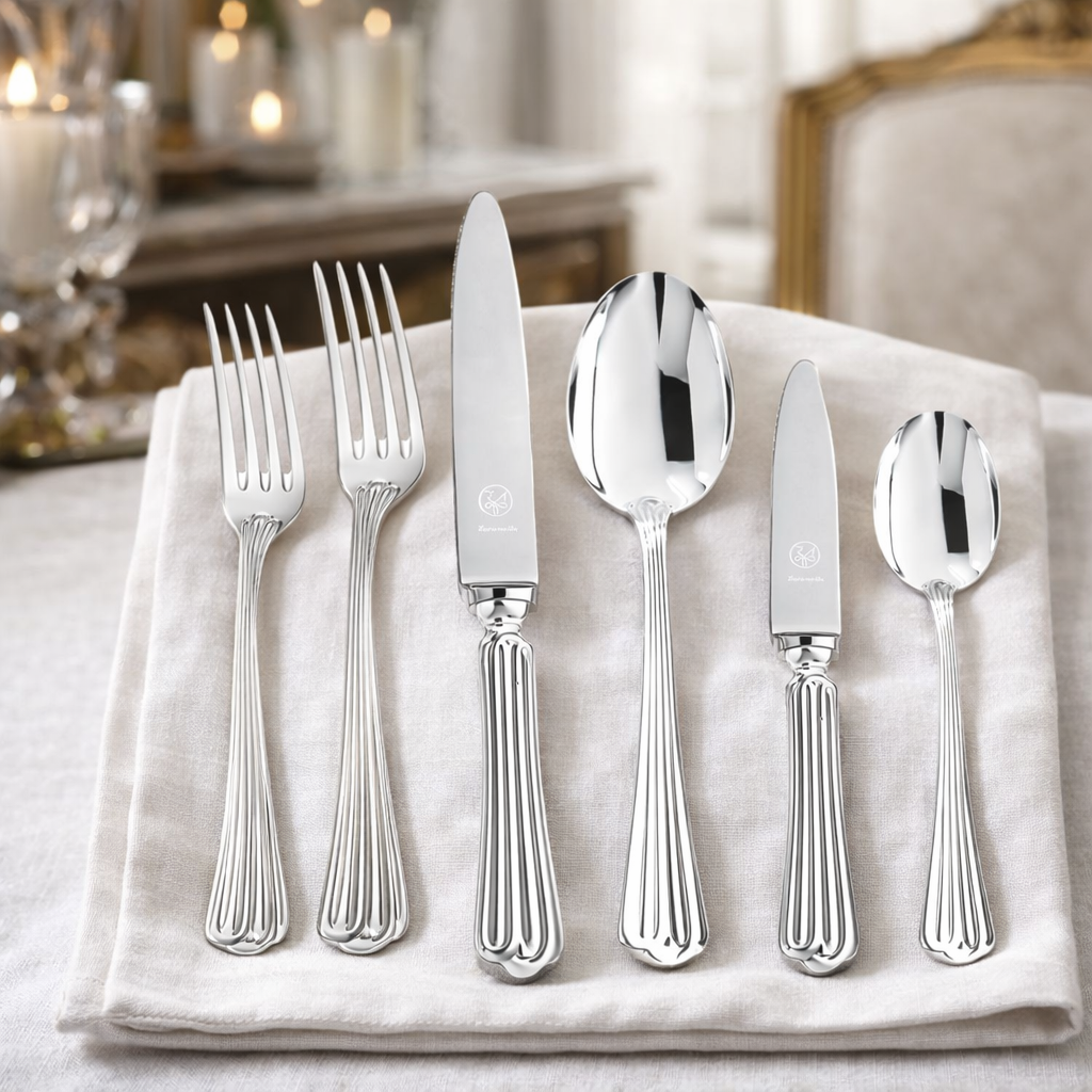 925 Sterling Silver Flatware Set - Collection Meridiani 77 pieces Set