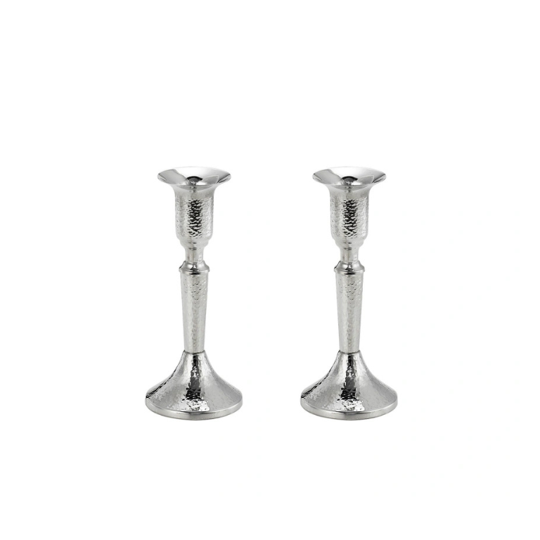 Sterling Silver Light Candlestick with Hammered Finish