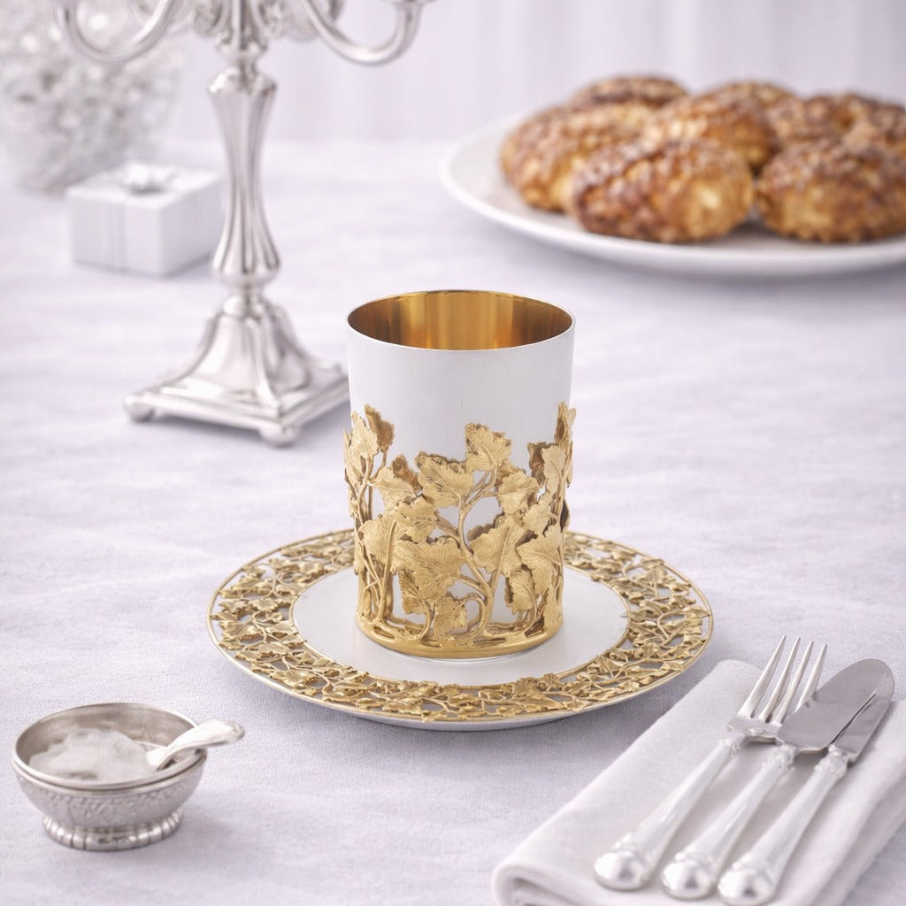 Kiddush Cup with Gilded Detailing