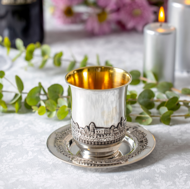Yafe Nof Kiddush Set 925 Sterling Silver