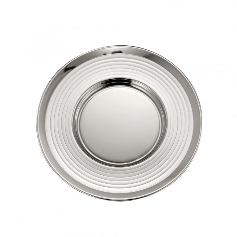 Refined Striped Sterling Silver Kiddush Plate