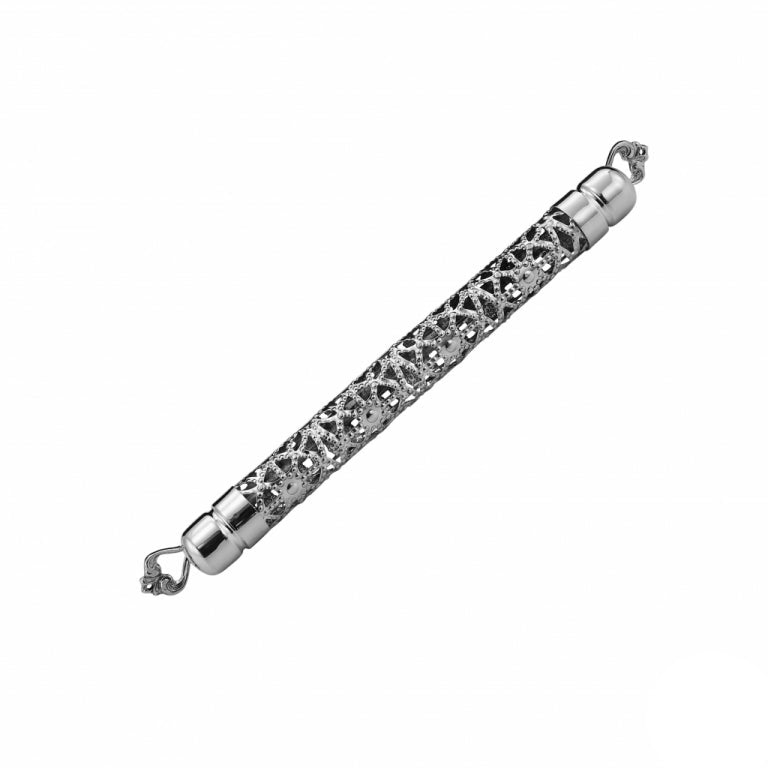 Silver Mezuzah Case with Smooth Caps
