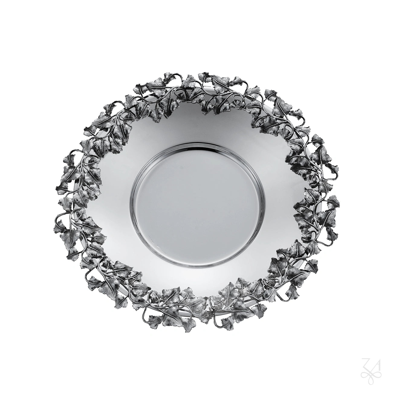 Silver Tray with Leaf Border