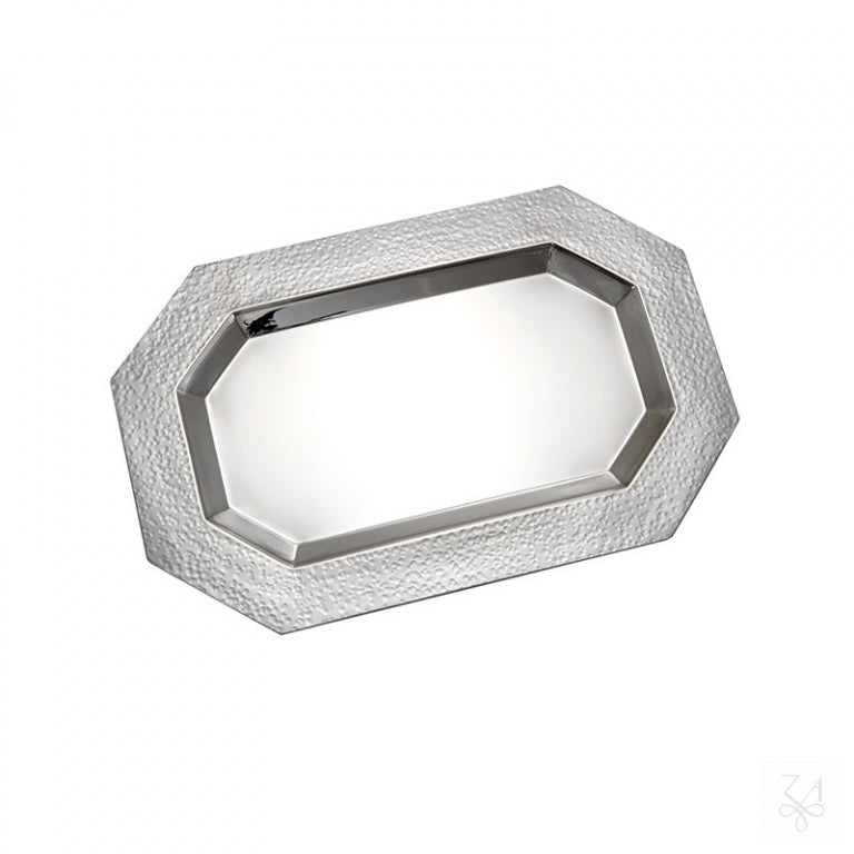 8 Cup Hammered Liquor Tray Set