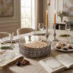 Elegant dining table with candles