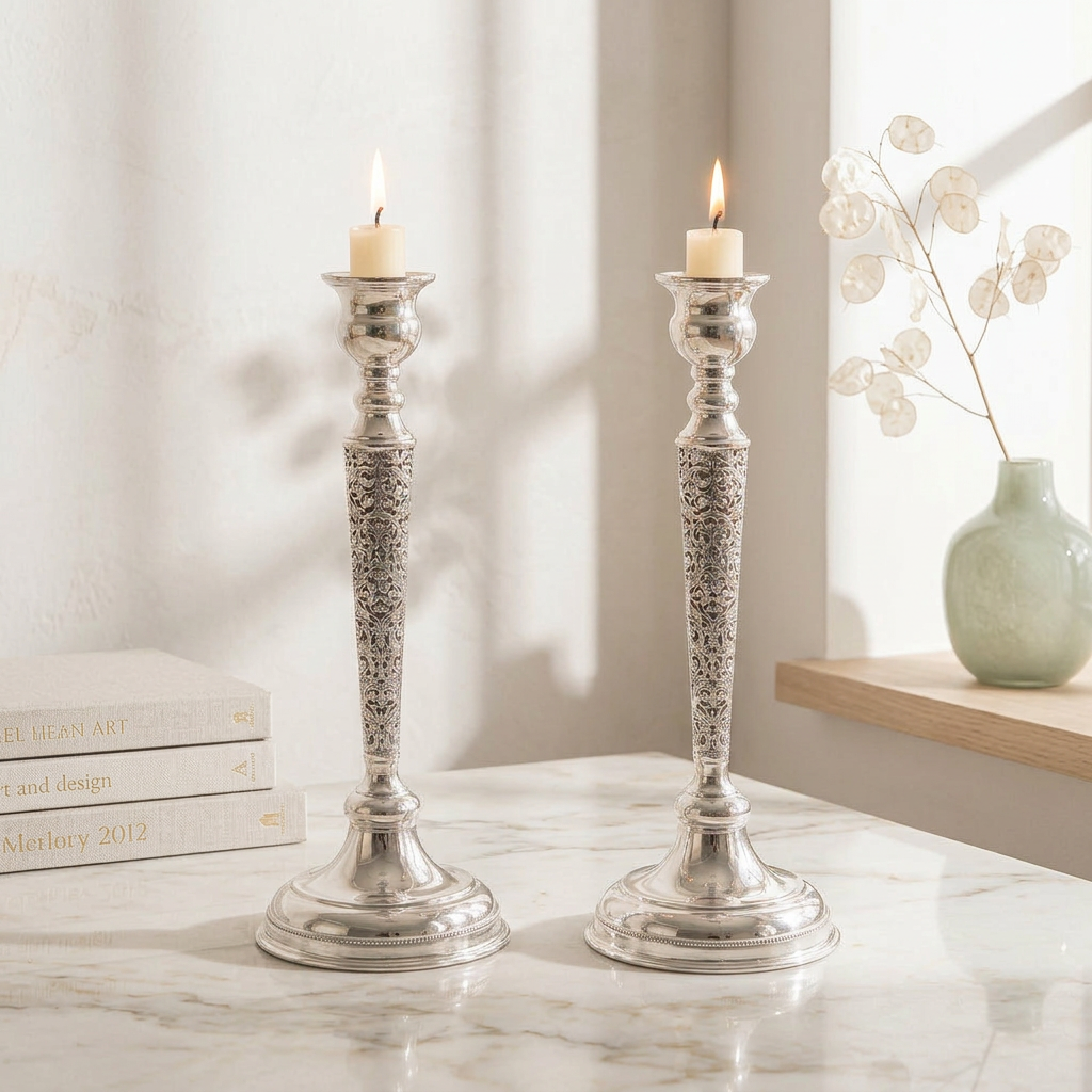 Refined Candlestick in Sterling Silver