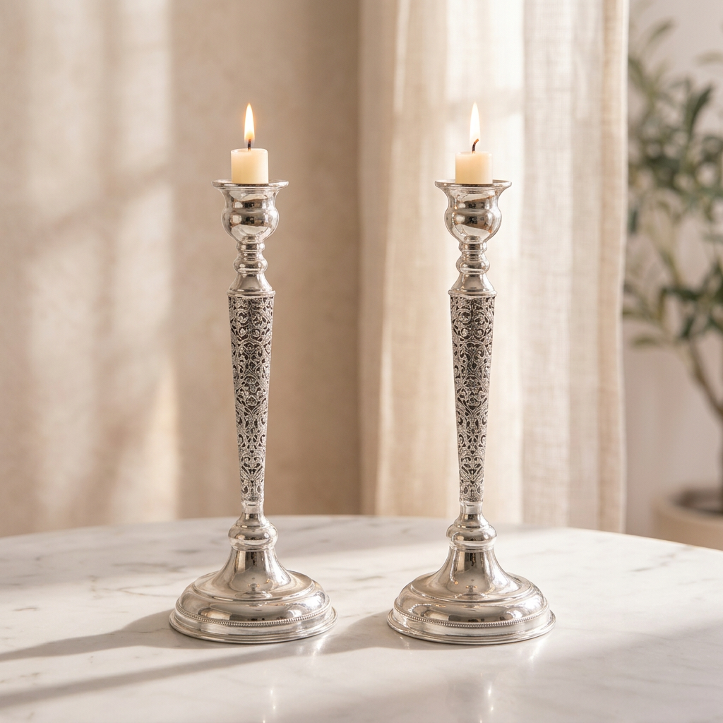 Openwork Candlesticks Sterling Silver