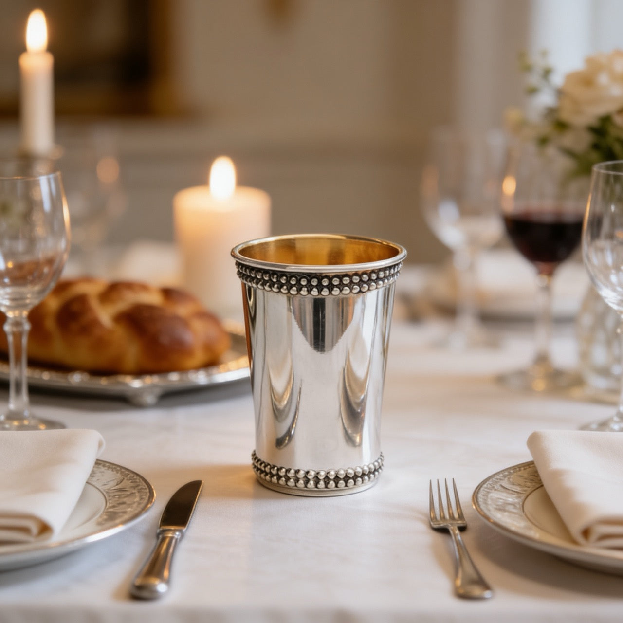 Handcrafted 925 Silver Kiddush Cup
