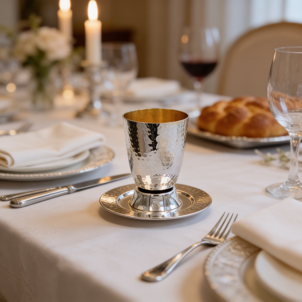 Elegant Sterling Silver Kiddush Cup