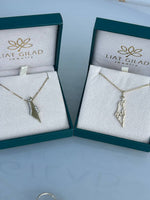 Two silver necklaces in jewelry boxes