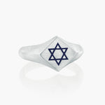 Silver ring with Star of David design