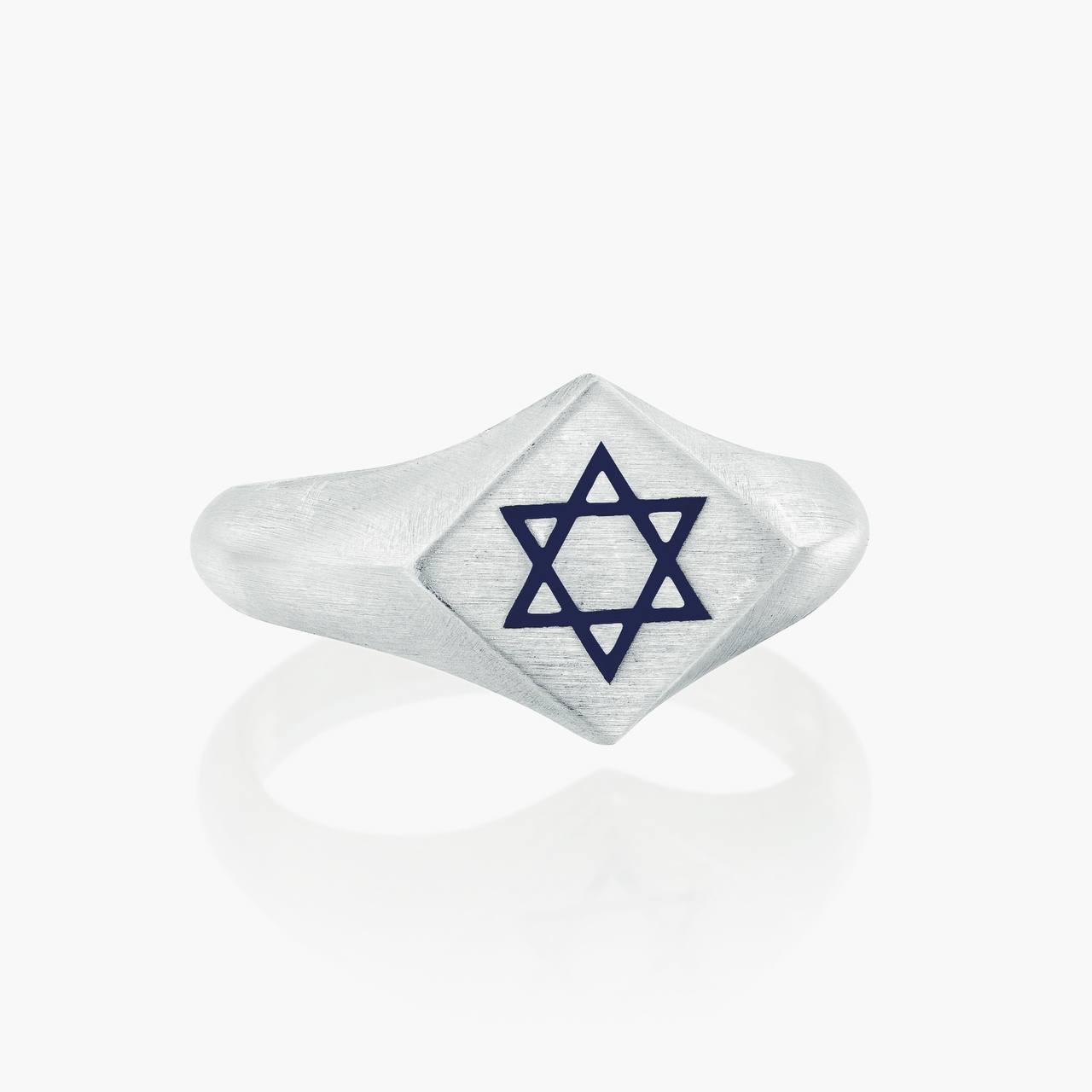 Silver ring with Star of David design