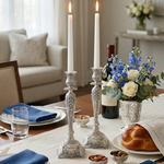 Candlesticks on table